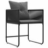 vidaXL Chaise avec coussin 4 pcs Noir et anthracite Rotin PE