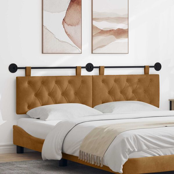 vidaXL T&ecirc;te de lit suspendue Marron 170 x 55 x 7 cm Velours