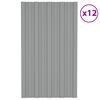 vidaXL Panneau de toiture 12 pcs Gris 80 x 45 cm Acier galvanis&eacute;