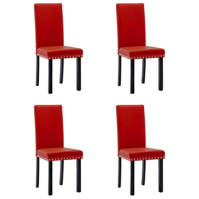 vidaXL Chaises de salle à manger 4 pcs Rouge bordeaux PVC