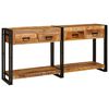 vidaXL Tables console avec tiroir 2 pcs Marron Bois de Mangue Massif