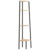 vidaXL &Eacute;tag&egrave;re d'angle &agrave; 4 niveaux Marron clair et noir 45,5 x 31,5 x 150 cm