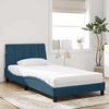 vidaXL Lit avec matelas Hanko bleu 100x200 cm velours