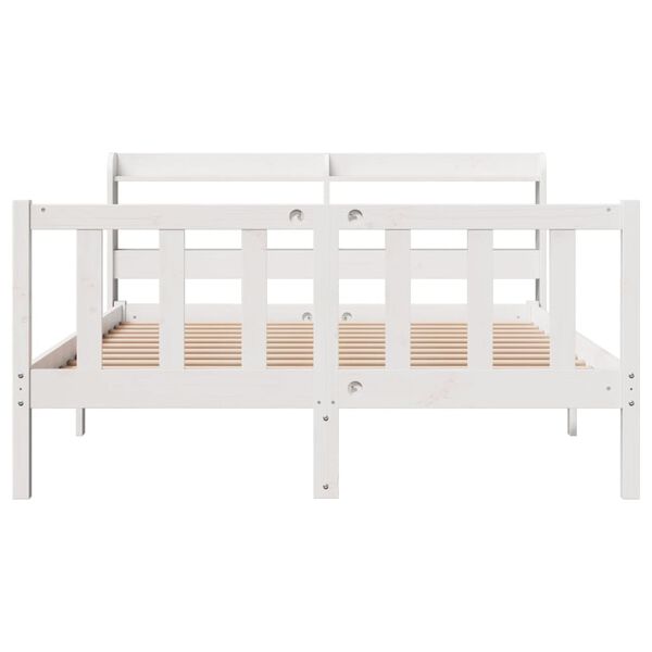 vidaXL Cadre de lit sans matelas blanc 120x200 cm bois de pin massif