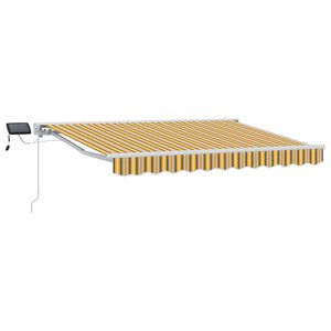 vidaXL Cadre de store manuel avec LEDs Jaune, Gris et Blanc 2,5 x 2 m
