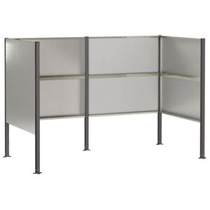 vidaXL &Eacute;cran pour poubelle 167 x 85 x 113 cm Acier inoxydable Argent&eacute;