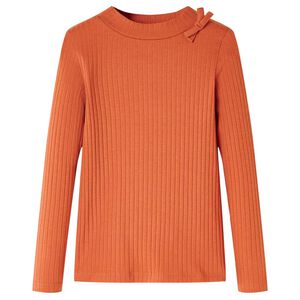 T-shirt enfants &agrave; manches longues orange br&ucirc;l&eacute; 92