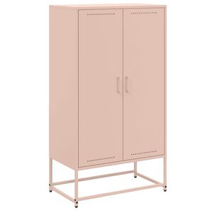 vidaXL Buffet haut rose 68,5x38,5x123,5 cm acier