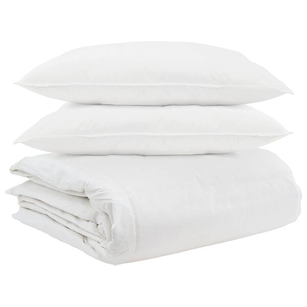 vidaXL Ensemble de Duvet avec oreiller 3 pcs Blanc Plume de canard