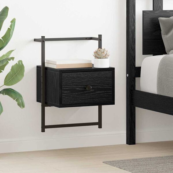 vidaXL Cabinet de chevet Ch&ecirc;ne noir 35 x 30 x 51 cm Bois d'ing&eacute;nierie
