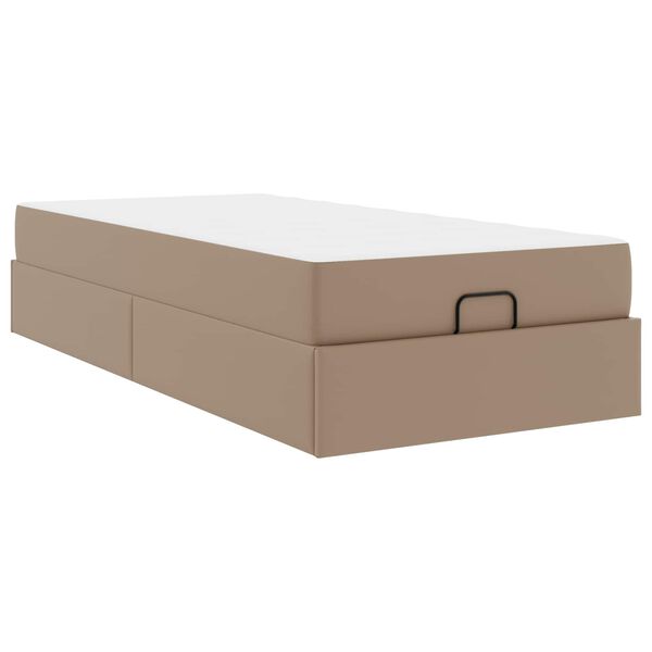 vidaXL Cadre de lit avec matelas avec matelas 2 pcs Tan PVC