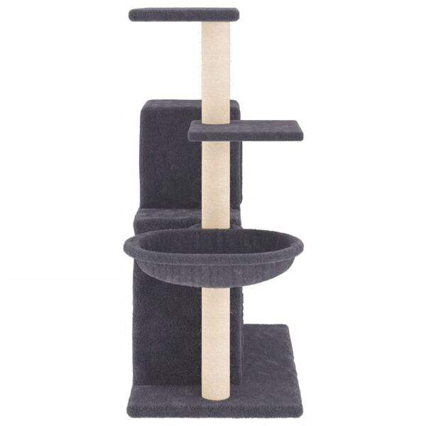 vidaXL Arbre &agrave; chat avec griffoirs en sisal Gris fonc&eacute; 83 cm