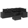 vidaXL Salon de jardin 6 pcs avec coussins noir r&eacute;sine tress&eacute;e