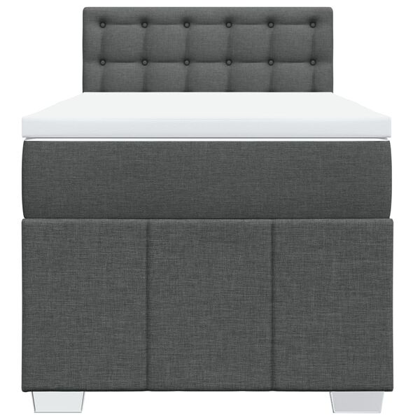 vidaXL Sommier &agrave; lattes de lit avec matelas Gris fonc&eacute; 80x200 cm Tissu