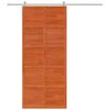 vidaXL Porte de grange marron cire 90x208 cm bois massif de pin