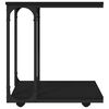 vidaXL Table d'appoint avec roues Noir 50x35x55,5 cm Bois d'ing&eacute;nierie