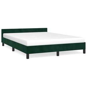 vidaXL Cadre de lit sans matelas vert fonc&eacute; 140x190 cm velours