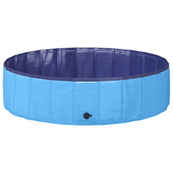 vidaXL Piscine de nage pliable pour chien Bleu 120 x 120 x 30 cm PVC