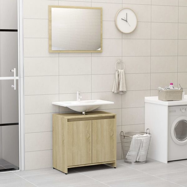 vidaXL Meubles de salle de bain Ch&ecirc;ne sonoma Bois d'ing&eacute;nierie