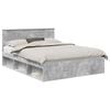 vidaXL Cadre de lit Gris B&eacute;ton 150 x 200 cm Pin massif