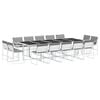 vidaXL Ensemble &agrave; manger de jardin avec coussins 15pcs blanc textil&egrave;ne