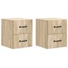 vidaXL Cabinet de chevet mural 2 pcs Ch&ecirc;ne Sonoma 34,5 x 33 x 40 cm