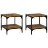 vidaXL Tables d'appoint 2 pcs Ch&ecirc;ne fum&eacute; 40x40x40 cm Bois d'ing&eacute;nierie