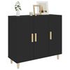 vidaXL Buffet noir 90x34x80 cm bois d'ingénierie