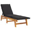 vidaXL Chaise longue avec table R&eacute;sine tress&eacute;e et bois massif d'acacia