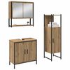 vidaXL Ensemble de mobilier de salle de bain avec &eacute;tag&egrave;re 3 pcs Marron