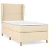vidaXL Sommier &agrave; lattes de lit avec matelas Cr&egrave;me 100x200 cm Tissu