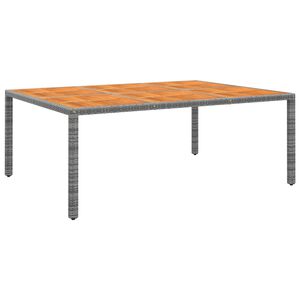 vidaXL Table de jardin 200x150x75 cm Acacia et r&eacute;sine tress&eacute;e Gris