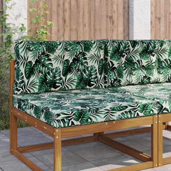 vidaXL Coussin de canap&eacute; d'ext&eacute;rieur 2 pcs Motif feuille Polyester