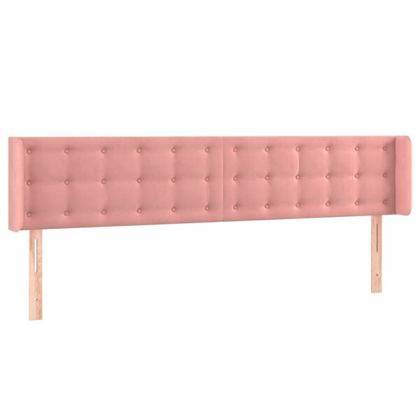 vidaXL T&ecirc;te de lit avec oreilles Rose 163x16x78/88 cm Velours
