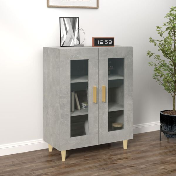 vidaXL Buffet gris béton 69,5x34x90 cm bois d'ingénierie