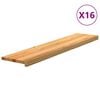 vidaXL Marches d'escalier 16 pcs marron clair 120x30x2 cm ch&ecirc;ne massif