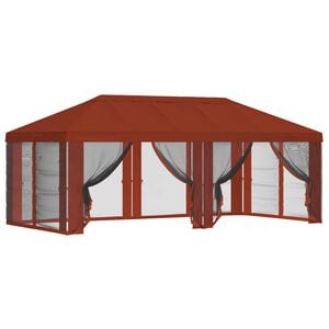 vidaXL Housse de tonnelle avec murs lat&eacute;raux 6 x 3 m Terre cuite