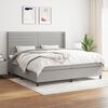 vidaXL Sommier &agrave; lattes de lit avec matelas Gris clair 200x200cm Tissu