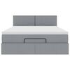 vidaXL Lit ottoman avec matelas et LED gris clair 140x190 cm tissu