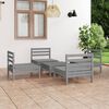vidaXL Salon de jardin 5 pcs Gris Bois de pin massif