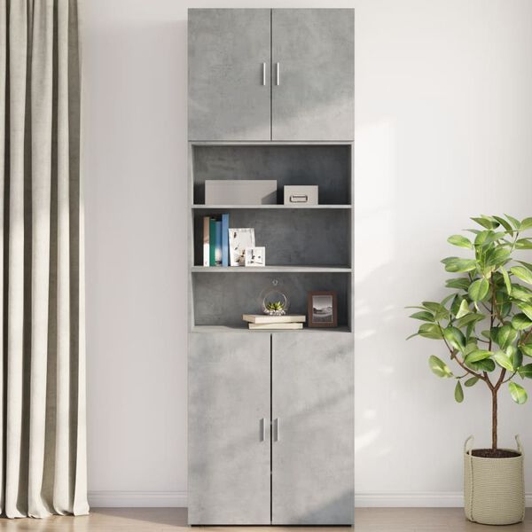 vidaXL Armoire murale gris b&eacute;ton 80x42,5x64 cm bois d'ing&eacute;nierie