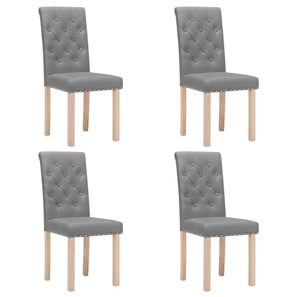 vidaXL Chaises &agrave; manger lot de 4 gris clair tissu