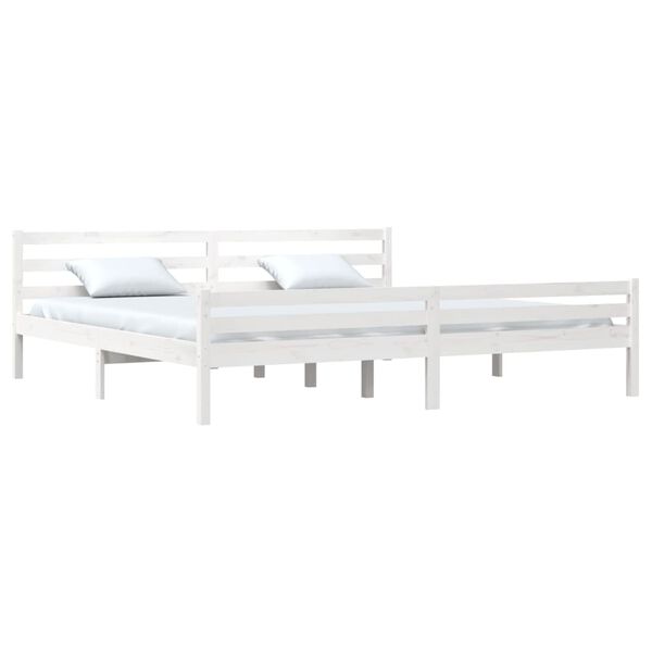 vidaXL Cadre de lit sans matelas blanc bois massif 200x200 cm