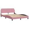 vidaXL Cadre de lit sans matelas rose 140x190 cm velours