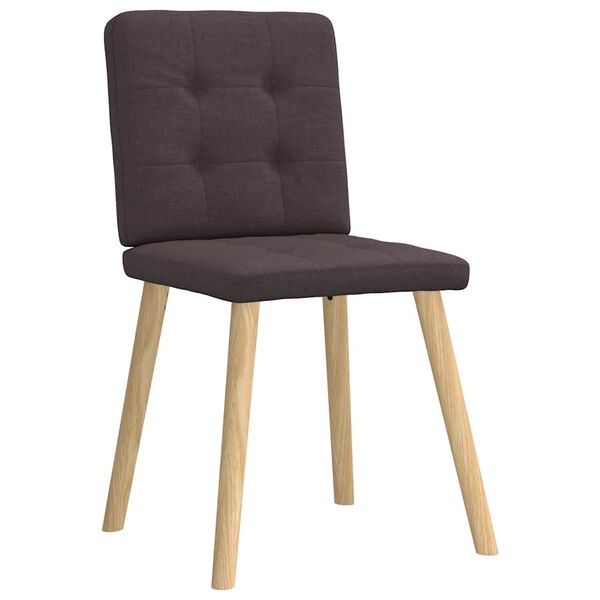 vidaXL Chaises &agrave; manger lot de 2 marron fonc&eacute; tissu