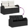 vidaXL Ensemble de canapé de jardin avec coussin 11 pcs Noir et Crème