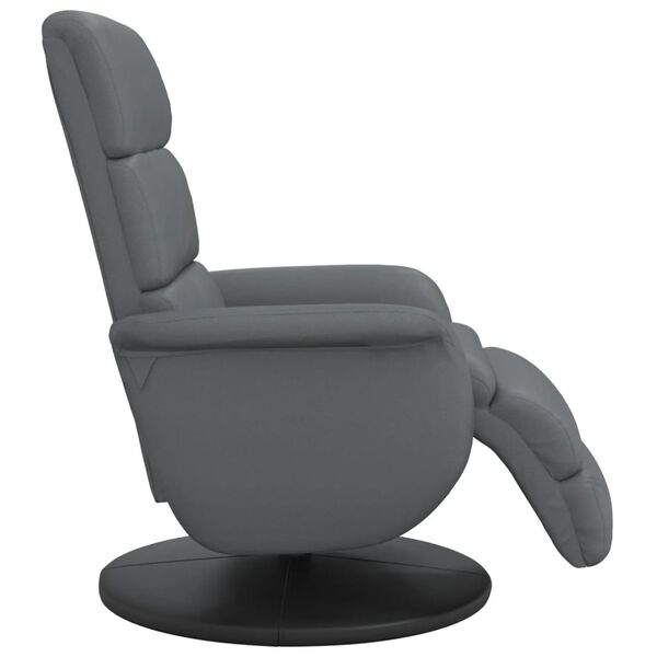 vidaXL Fauteuil inclinable avec repose-pieds gris similicuir