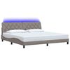 vidaXL Cadre de lit avec LED sans matelas taupe 200x200 cm tissu