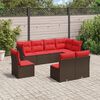 vidaXL Salon de jardin 8 pcs avec coussins marron r&eacute;sine tress&eacute;e