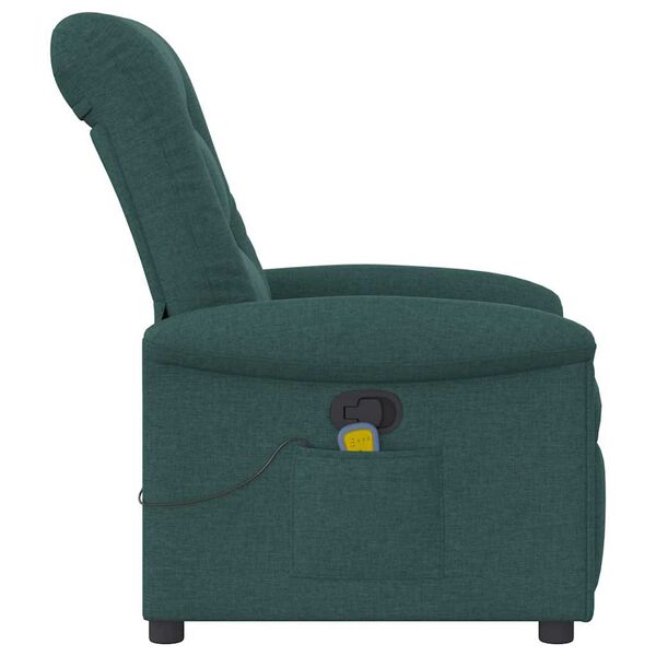 vidaXL Fauteuil de massage inclinable Vert fonc&eacute; Tissu